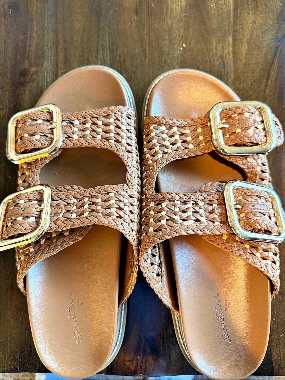 Universal Thread Collin Sandals with Memory Foam Insole Woven Double Buckle